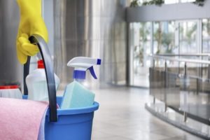 commercial cleaner in auckland ready to clean