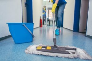 commercial cleaners mopping